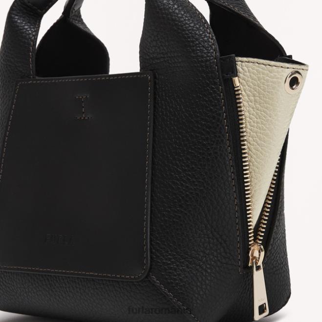 Furla femei gilda tote mini nero/marmo c accesorii ASD4558